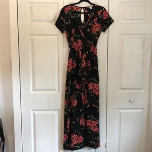 Francesca’s long, floral romper, size Medium